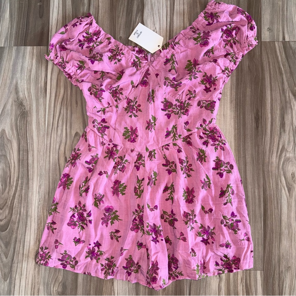 Floral Pink Off-Shoulder Romper